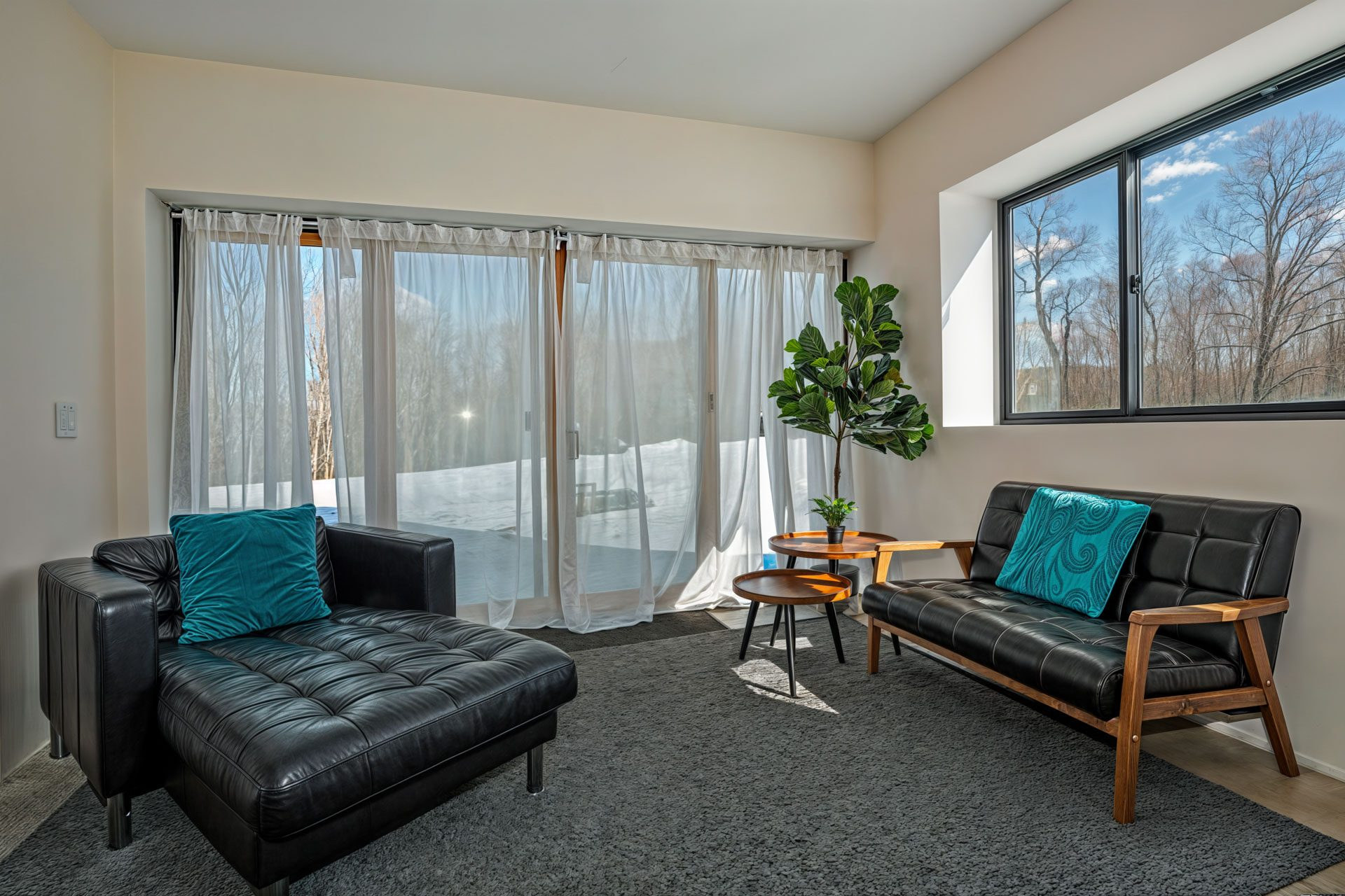 Lounge by the patio doors to the back of the property